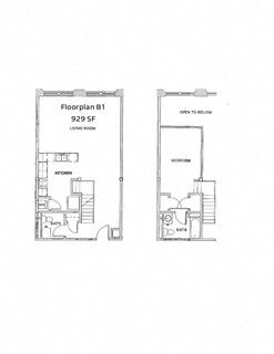 floor plans of a house with a living room and a bedroom
